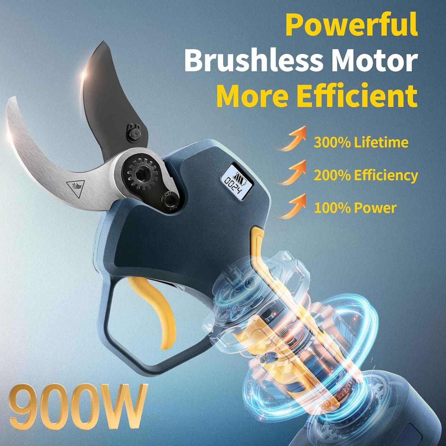 Electric Pruning Shears 40mm Compatible with Makita 18V Battery, Cordless Pruners for Gardening Heavy Duty Professional Electric Branch Cutter Tree Scissor 0.8''-1.6'' Adjustable Cutting(Only Body)