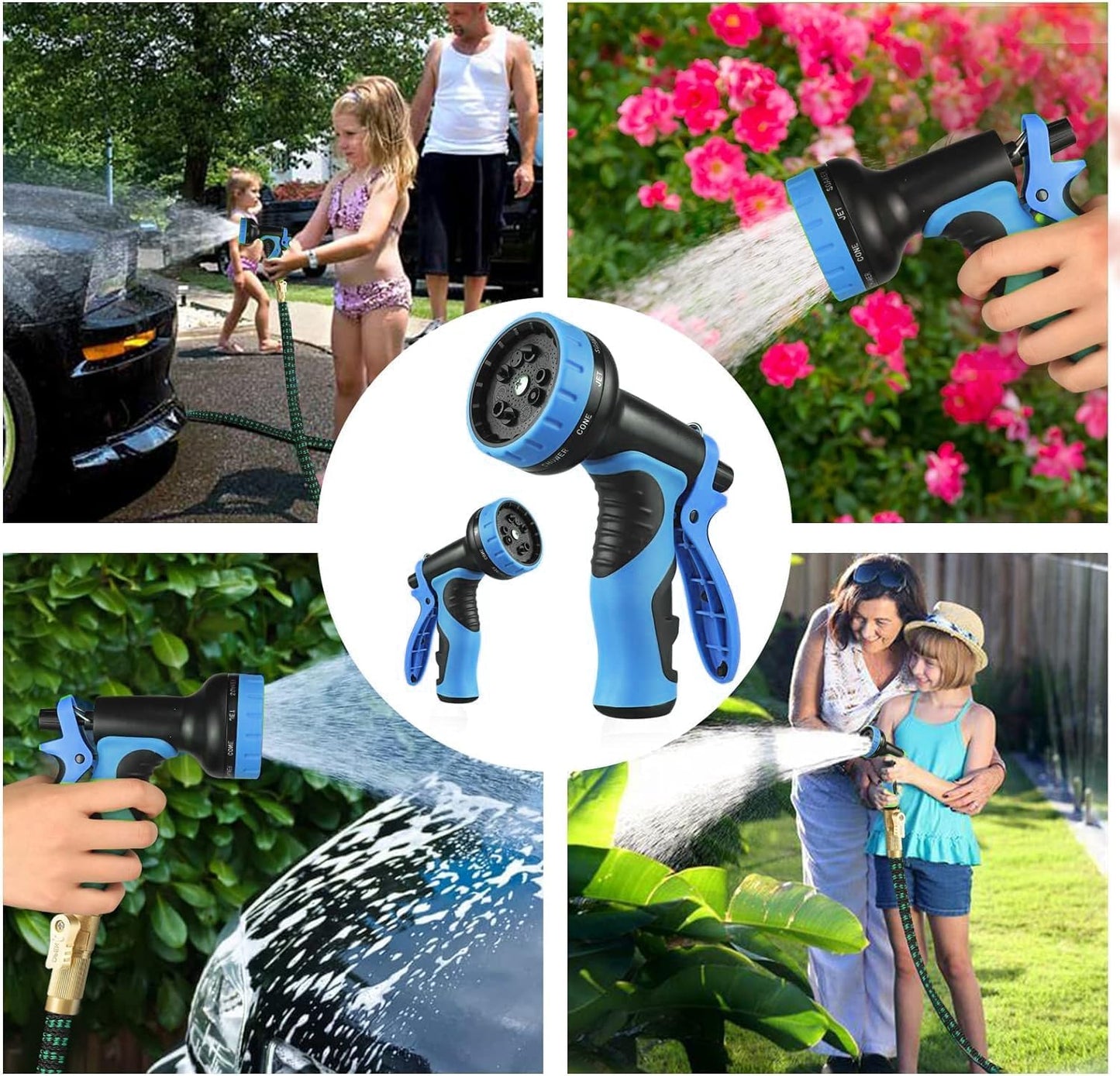 75 ft Expandable Garden Hose - Kink Free Flexible Water Hose 75ft with 10 Pattern Spray Nozzle, 3/4 Solid Brass Connectors, Retractable Latex Core - Lightweight Expanding Hose