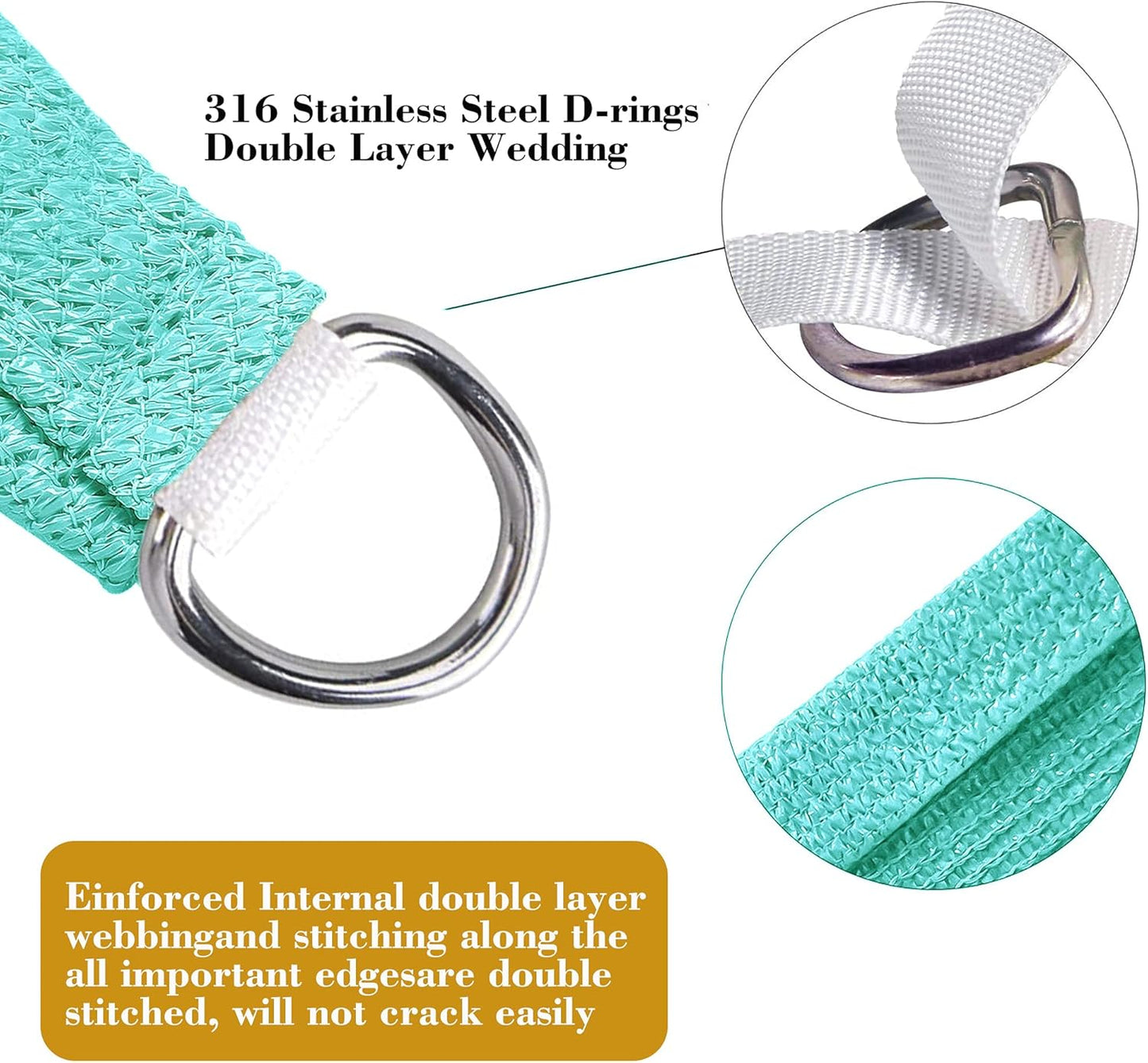 17' x 24' Turquoise Rectangle Sun Shade Sail SSP1212 Canopy Durable Fabric UV Block Awning,We Make Custom Orders