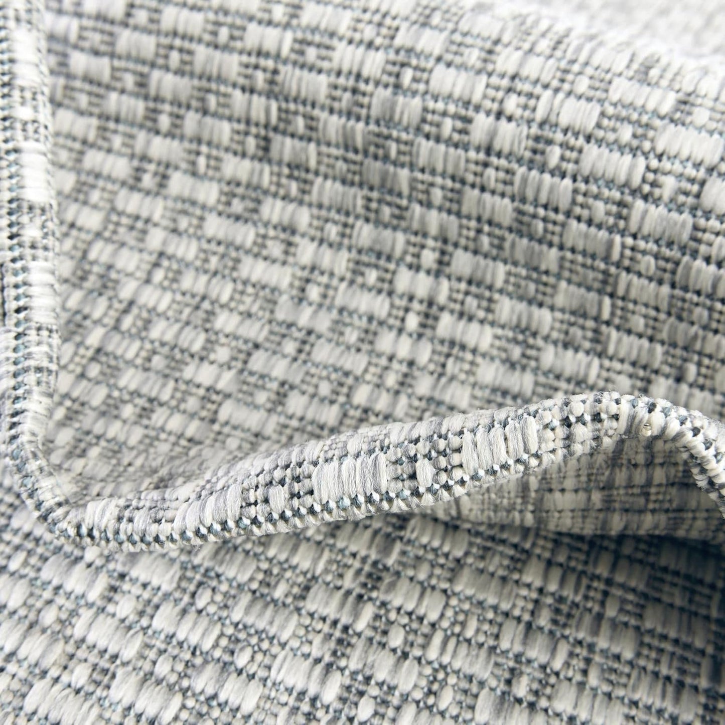 Unique Loom Collection Casual Transitional Solid Heathered Indoor/Outdoor Flatweave Area Rug (13' Round, Light Gray/Ivory)