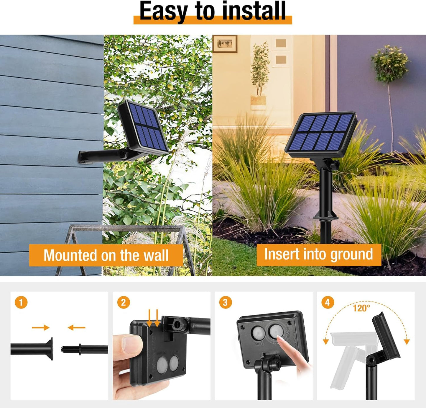 4 Pack Solar String Lights for Outside - 320LED 132FT Solar Fairy Lights Outdoor Waterproof 8 Modes, Copper Wire Solar Powered Twinkle Lights for Tree Garden Christmas Wedding Party Decor, Multicolor