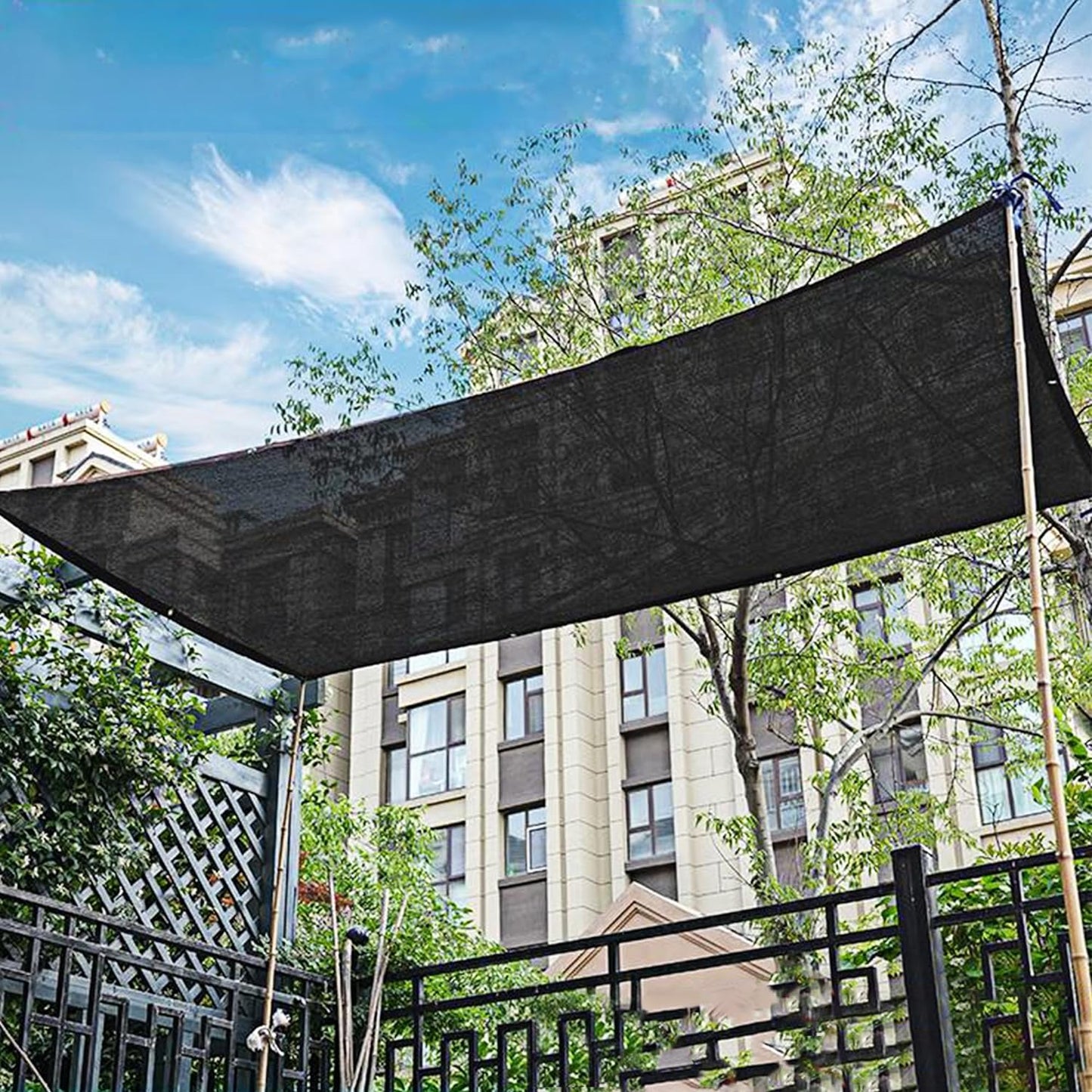 winemana 70% Black Shade Cloth, 6.6 x 6.6 FT Durable Mesh Tarp with Grommets, Resistant Garden Sun Shade Netting with Taped Edge for Plant Cover, Greenhouse, Patio, Tomatoes, Chicken Coop, Barn Kennel