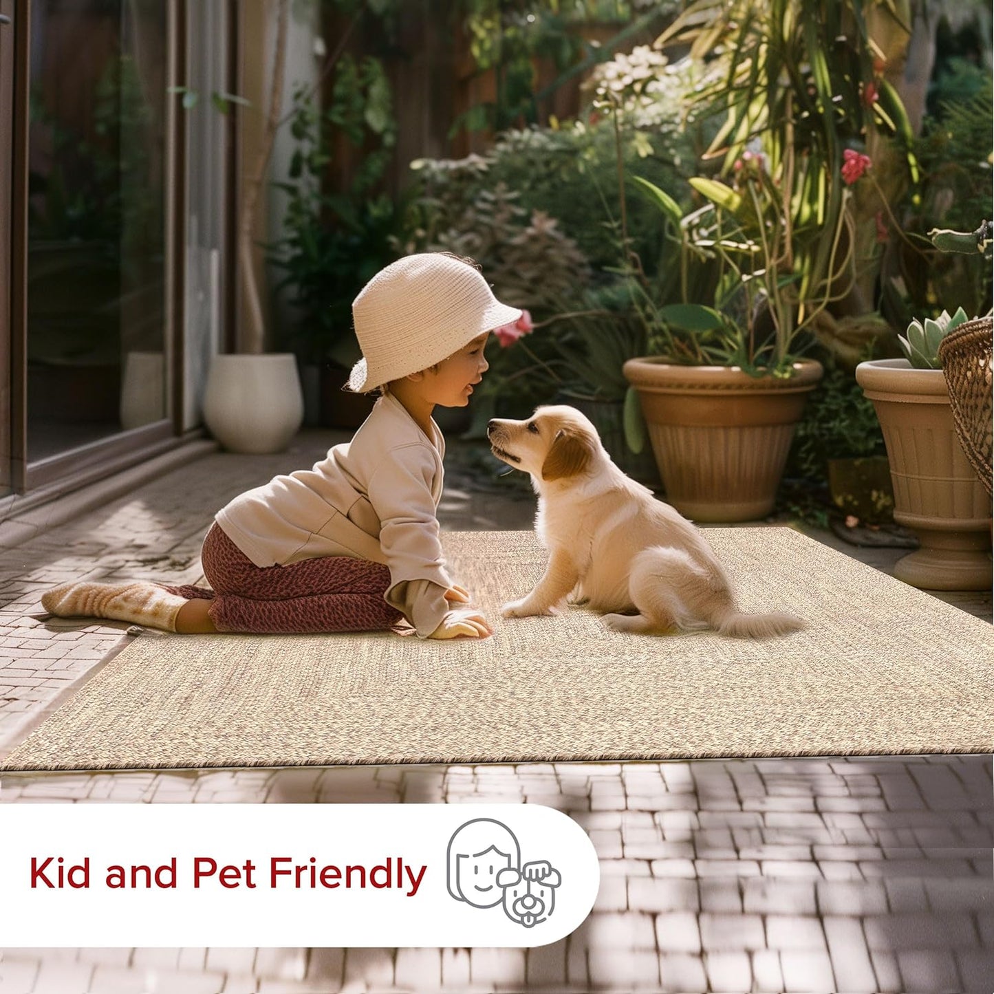 nuLOOM 2' x 18' Solid Hand Braided Indoor/Outdoor Area Rug, Pet-Friendly, High Traffic, Weather Resistant, for Patio, Balcony, Bedroom, Living, Dining Room, Wynn Tan