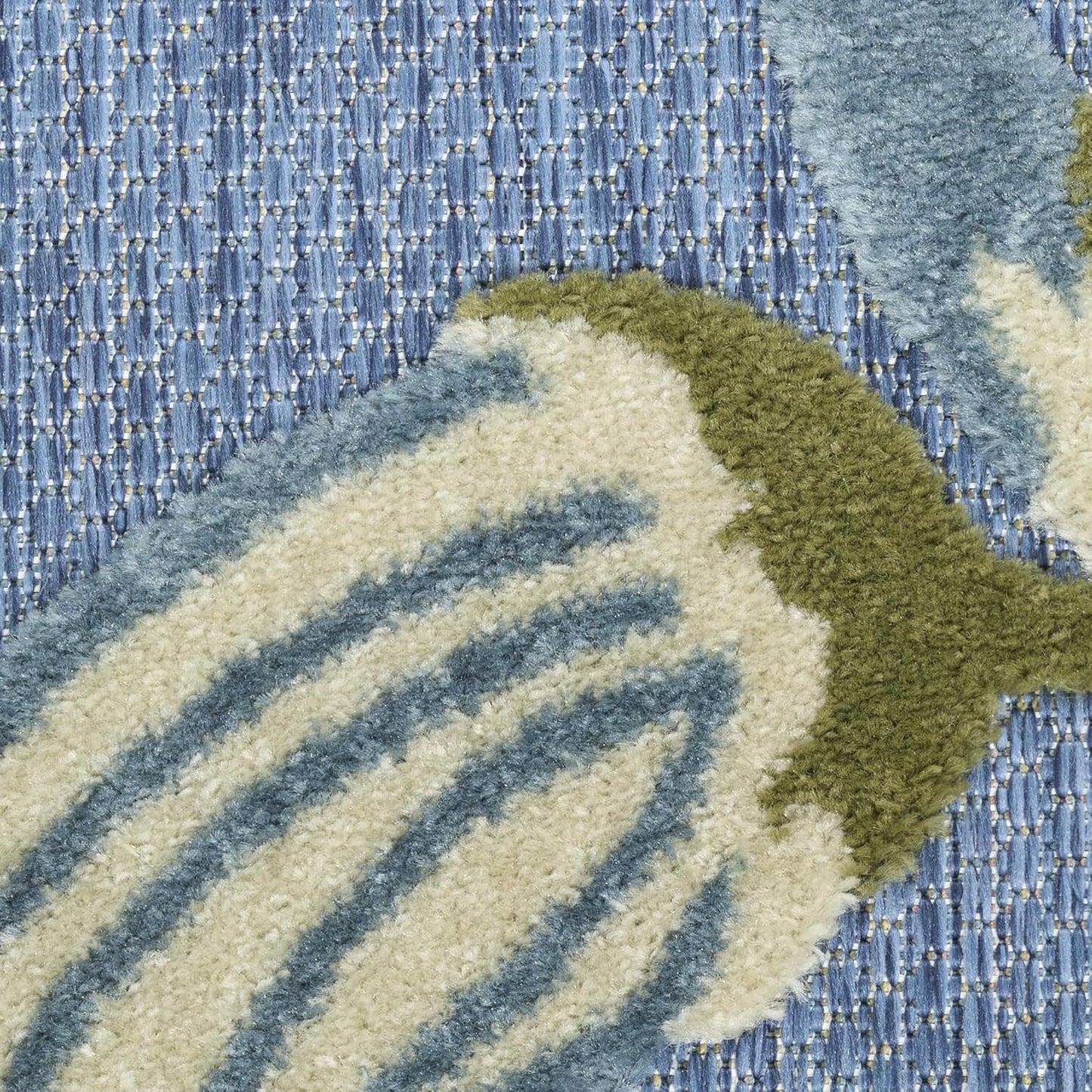 Nourison Aloha Blue Sage 9' x 12' Area Rug - Easy Clean, Non Shedding, Bed Room, Living Room, Dining Room, Kitchen (9' x 12')