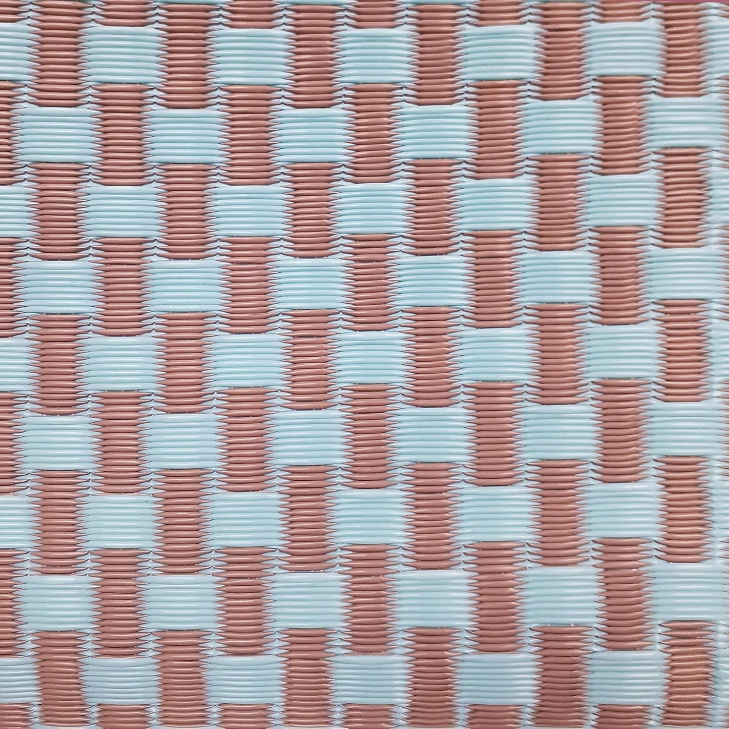 Mad Mats Geometric Outdoor Rug, Reversible Plastic Mat (6' x 9', Basket Weave - Sand/Aqua)