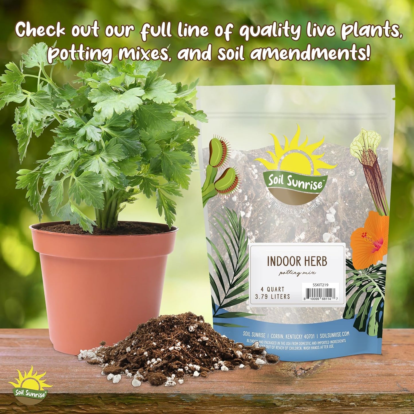 Soil Sunrise All Natural Seed Starting Mix (8 Quarts) Expert Grade Seed Starter Potting Mix, Start Herbs, Vegetables, and Other Grass
