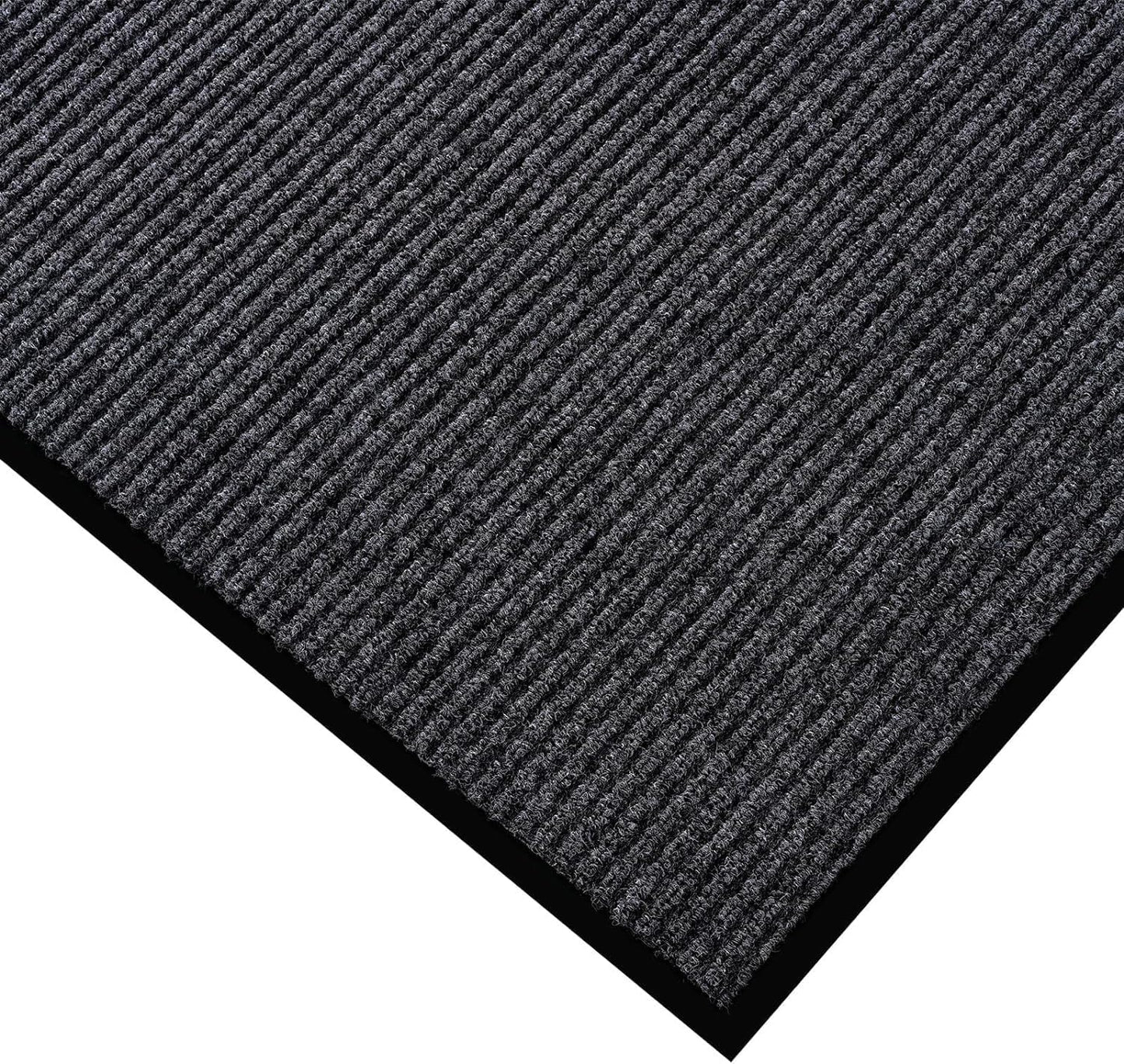 fani Heavy Duty Large Outdoor Indoor Entrance Black Doormat Waterproof Low Profile Entrance Rug Front Door Mat Patio Anti-Skid Rubber Back, 23x72 inch (Gray)
