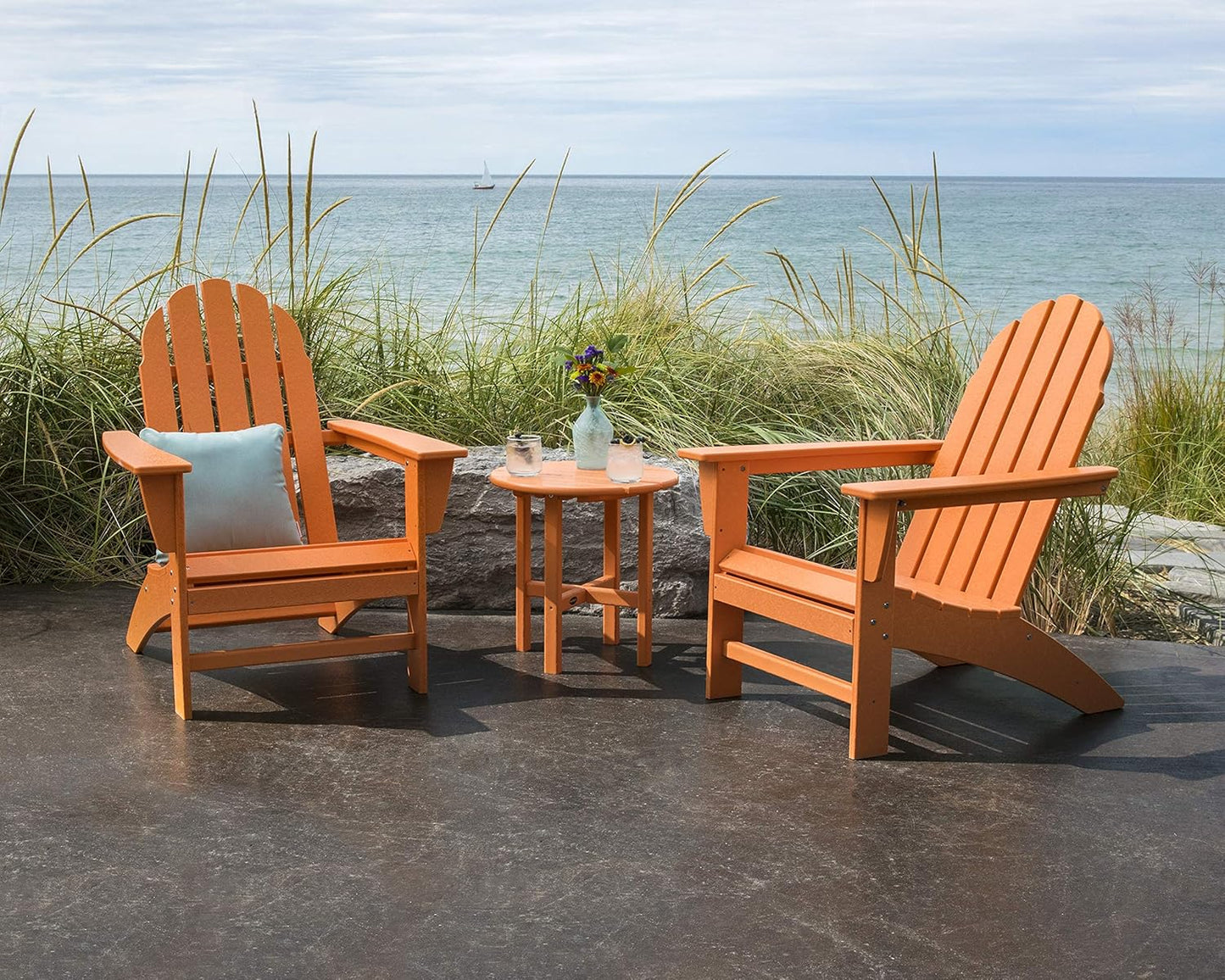 Polywood Vineyard Adirondack Chair, Teak Color