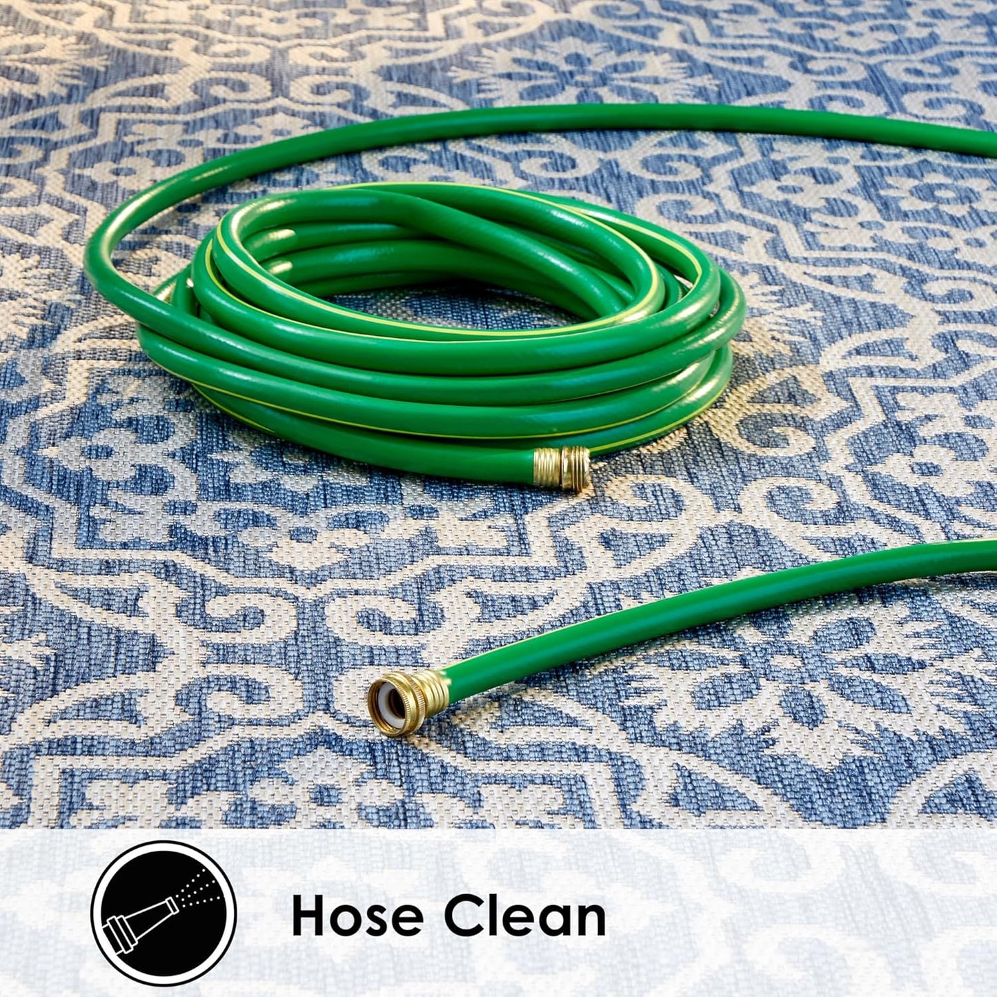 Nicole Miller New York Patio Country Julia Transitional Geometric Indoor/Outdoor Area Rug, Blue/Grey, 1'9"x2'11"