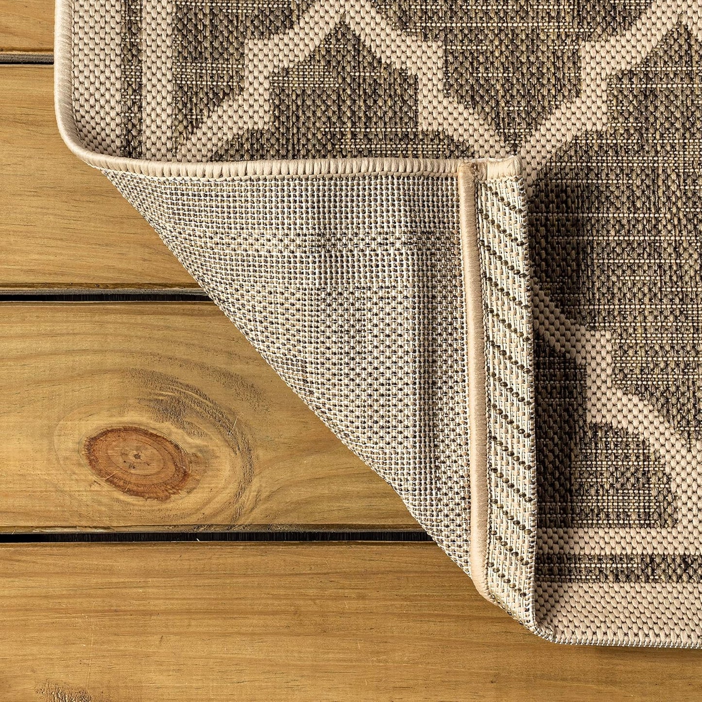 Eyely BMS109A-8TGN Trebol Moroccan Trellis Textured Weave Brown/Beige 8' Octagon Indoor/Outdoor Area Rug, Brown/Beige, 8' Octagon, Indoor/Outdoor, Area Rug