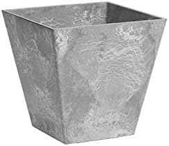 ArtStone 35080 Ella Square Planter, 8-Inch, Grey