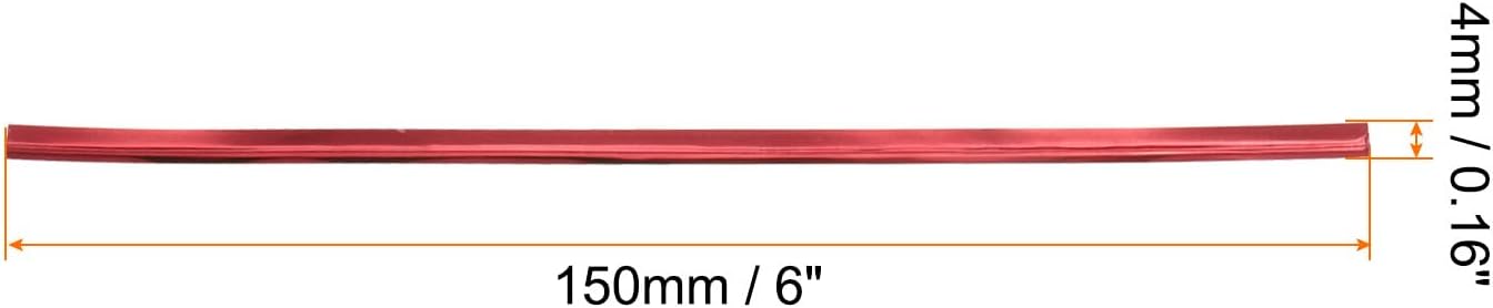 HARFINGTON 800pcs Bag Twist Ties 6" Reusable Plastic Metallic Twist Ties Wire Cable Ties for Party Bread Candy Cake, Red