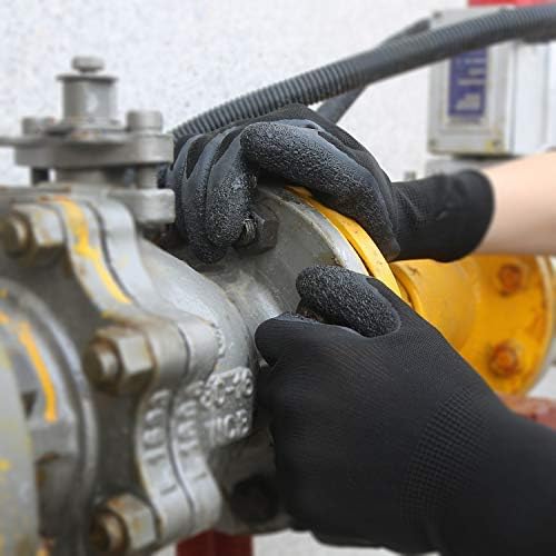 Evridwear Crinkle Latex Rubber Hand Coated Safety Work Gloves for Men Women General Multi Use Construction Warehouse Gardening Assembly Landscaping (XL-Size) 120 Pairs Pack