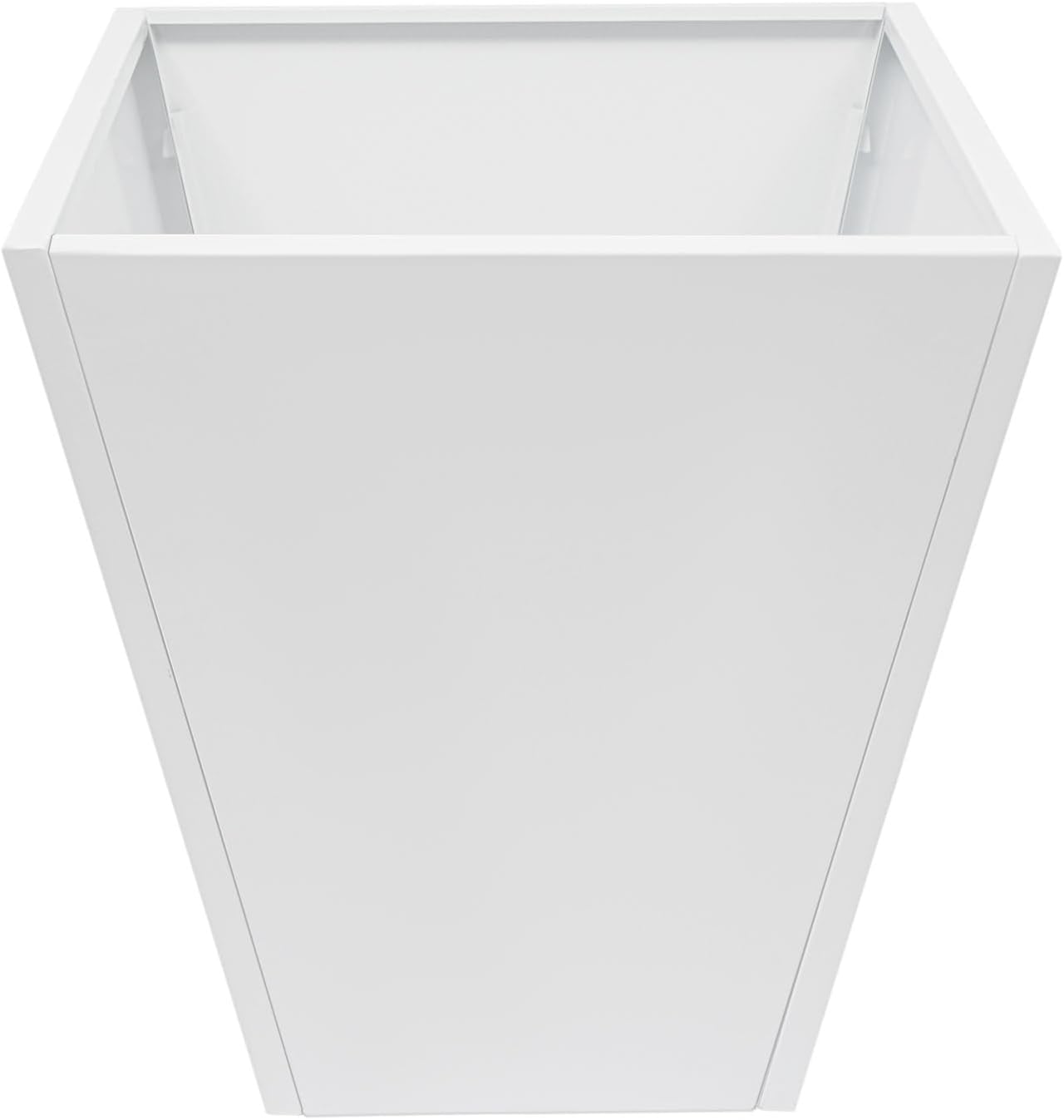 Planter Box for Outdoor Plants, Large Garden Box, Modern Raised Garden Bed, Outdoor Planters All-Weather Use with Drainage Holes for Patio Porch Balcony Deck Yard (White, 20" x 22")
