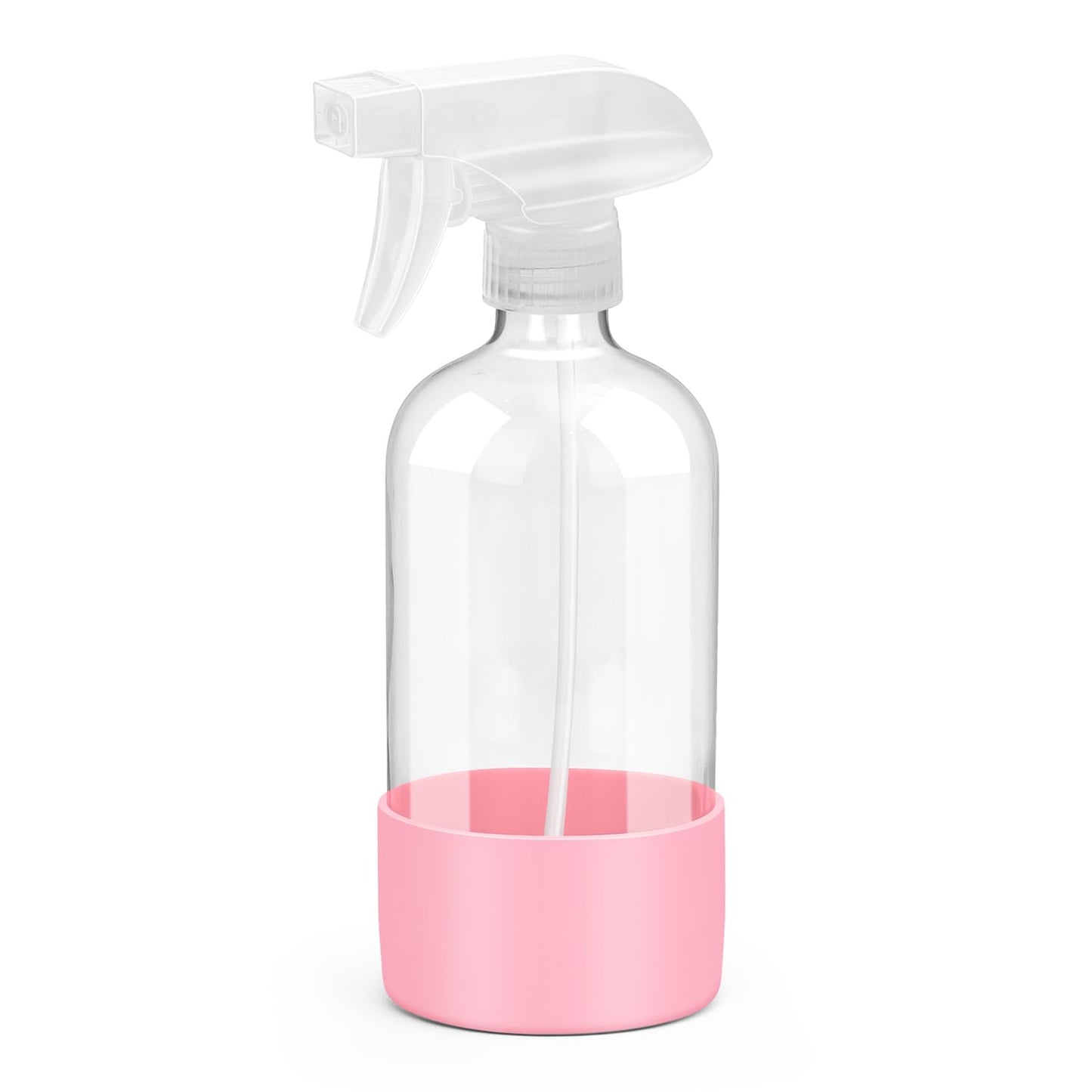 Glass Spray Bottles with Silicone Sleeve Protection, Empty 16 oz Refillable Containers, Reusable Spray Bottles with Adjustable Nozzle for Hair, Cleaning Solutions, 1 Pack Pink