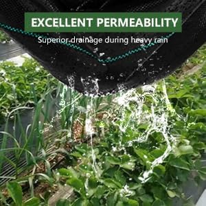 PioneerWorks Woven Landscape Fabric 5.8oz, 4 x 100FT Weed Fabric Barrier, Double Layer, Weed Control Fabric Ground Cover, Garden Fabric Weed Barrier, Gardening Mat for Garden Beds, Landscap