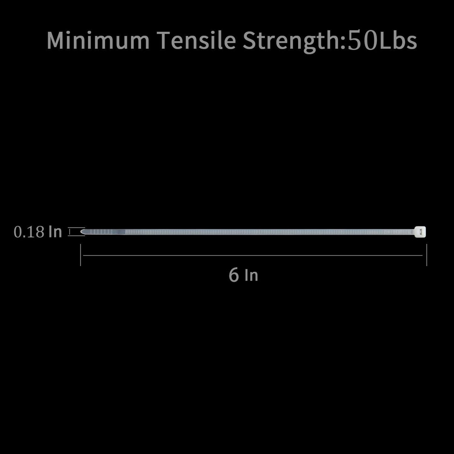 XINGO 100PCS Cable Zip Ties Heavy Duty, Premium Nylon Plastic Wire Ties with 50 Pounds Tensile Strength, Self-Locking Black Nylon Zip Ties for Indoor and Outdoor (6 inch, White)