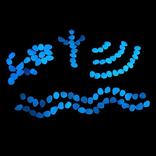 Party Zealot 2lb 400PCS Glow in The Dark Pebbles Stones for Indoor and Outdoor Walkways Garden Driveway Large Bag Powered by Light and Solar (Blue)