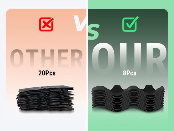 Mars Villa Landscape Edging Border 10FT, Interlocking Landscape Edging 5.9in Flowerbed Border Edging Plastic Flexible Flower Bed Lawn Edging for Outdoor Pathway, with Stakes（Black, 8PCS）