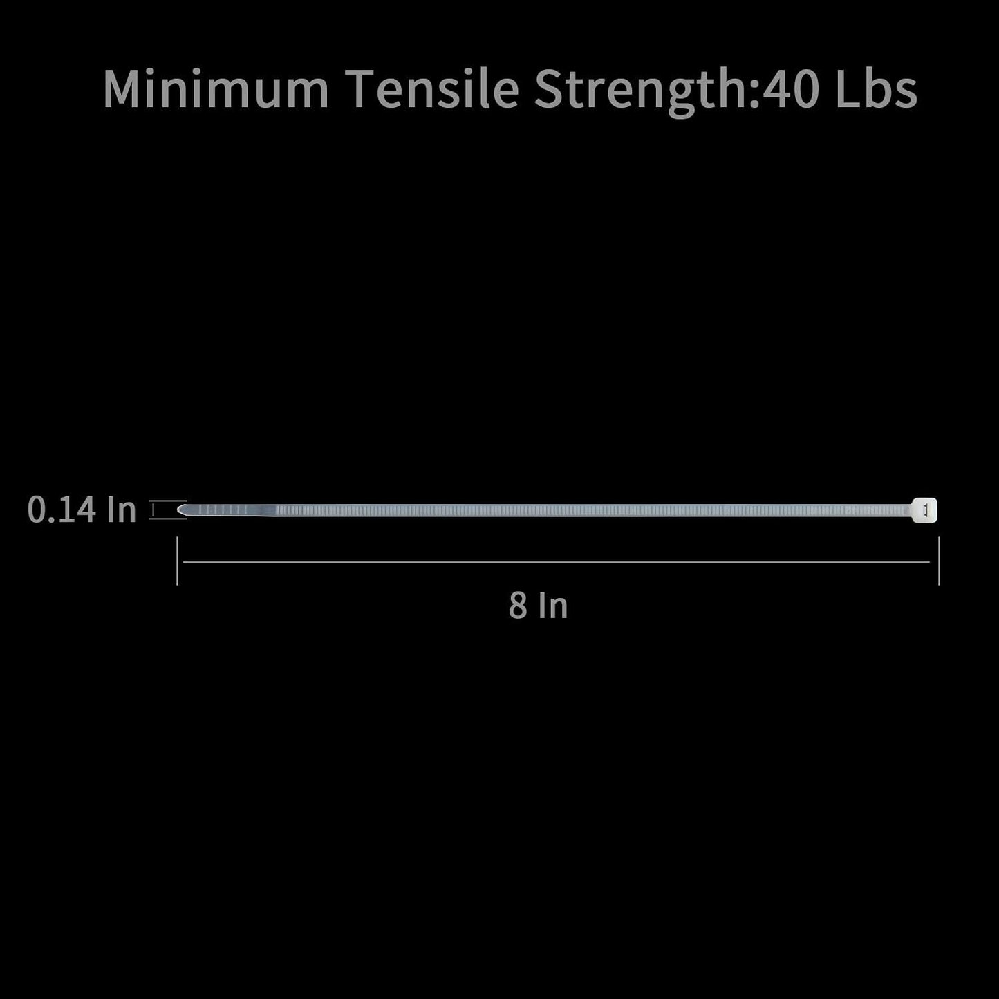 XINGO 8 Inch White Cable Zip Ties (500 Pack), 40 Lbs Tensile Strength-Heavy Duty, Self-Locking Nylon Plastic Nylon Wire Ties for indoor and outdoor use