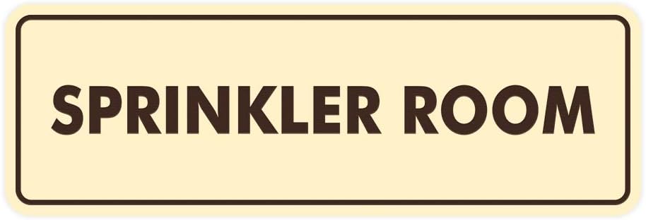 Signs ByLITA Standard Sprinkler Room Sign (Ivory/Dark Brown) - Medium