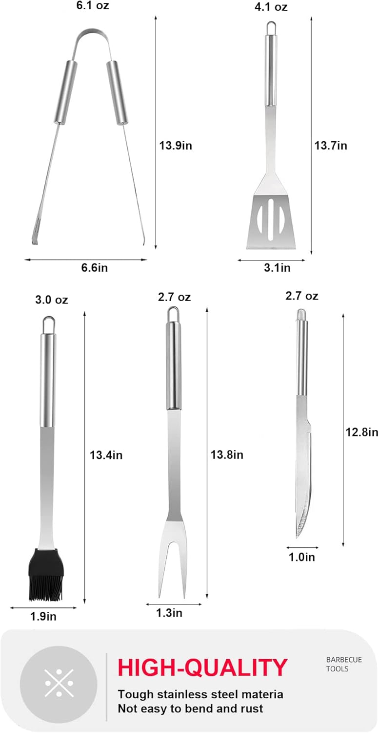 BBQ Grill BBQ Accessories, Stainless Steel Grill Tools Grilling Accessories Grill Set Barbecue Grill Accessories for Outdoor Grill, BBQ Tools Grill Utensils Grilling Tools