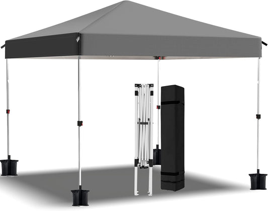 Pop Up Canopy Tent, 10x10 Outdoor Shade, One Push Instant Outdoor Canopy, Easy Set Up Tent, Portable Instant Beach Canopy Tents, Sun Shelter for Events, Parties, Camping