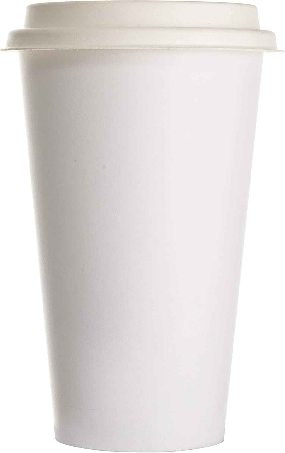 [50 PACK] Disposable Fiber Dome Lids for Coffee & Tea Cups - 100% Compostable & Biodegradable - Fits 10,12,16,20 oz Paper Cups - Extra Sturdy - Eco Friendly Sugarcane Bagasse