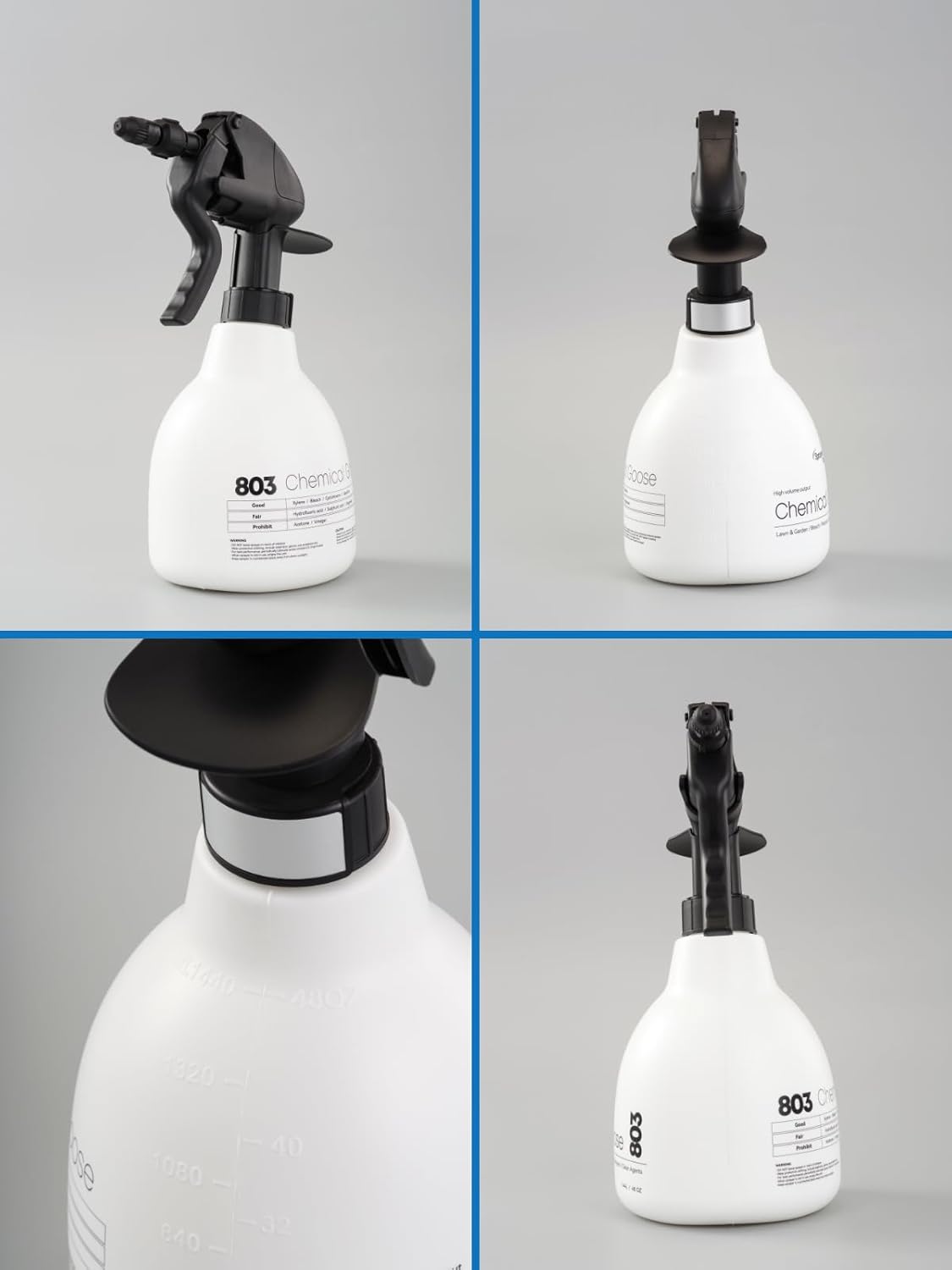 Sprayers Plus 803 Handheld Trigger Chemical Sprayer, Viton & Specialized Seals, Long Reach Cleaning for Lawn and Garden,Bleach Safe with 316 Stainless Steel Spring,General Purpose,1.44Litres