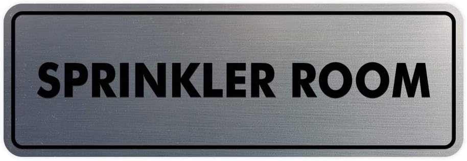 Signs ByLITA Standard Sprinkler Room Sign (Brushed Silver) - Medium