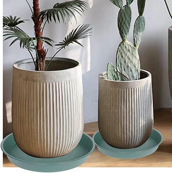 6 Pack of Bird Bath Bowl 8 inch, 8 10 12 14 16 18 20 inch Heavy Duty BirdBath Bowls only, Durable Plastic Round Large Plant Saucer Dish for Garden (8", Green)