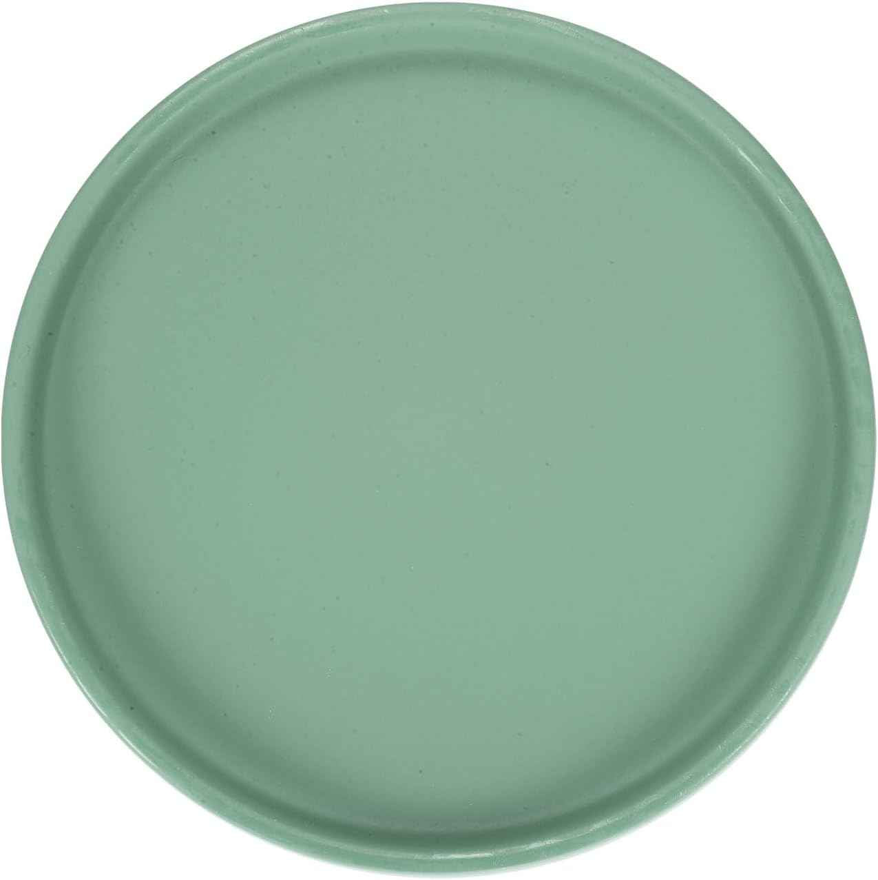 M METERXITY Ceramic Plant Saucer, 6.3 Inch Plant Water Catcher Tray, Plant Pot Saucers for Indoor/Outdoor Plants/Flower Drainage Drip Water Tray [Round Green Blue]