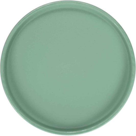 M METERXITY Ceramic Plant Saucer, 6.3 Inch Plant Water Catcher Tray, Plant Pot Saucers for Indoor/Outdoor Plants/Flower Drainage Drip Water Tray [Round Green Blue]