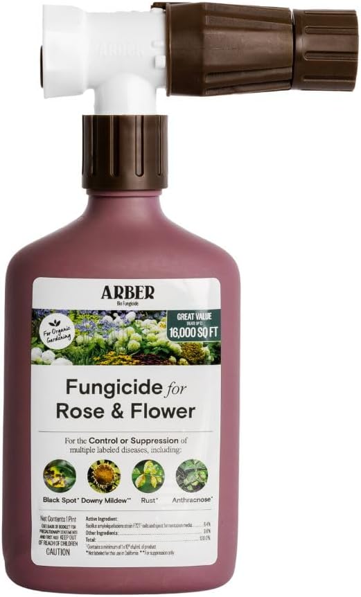 Organic Fungicide for Rose & Flower | 16oz Ready-to-Spray | Controls Powdery Mildew, Black Spot, and Blight | Safe for Organic Gardening