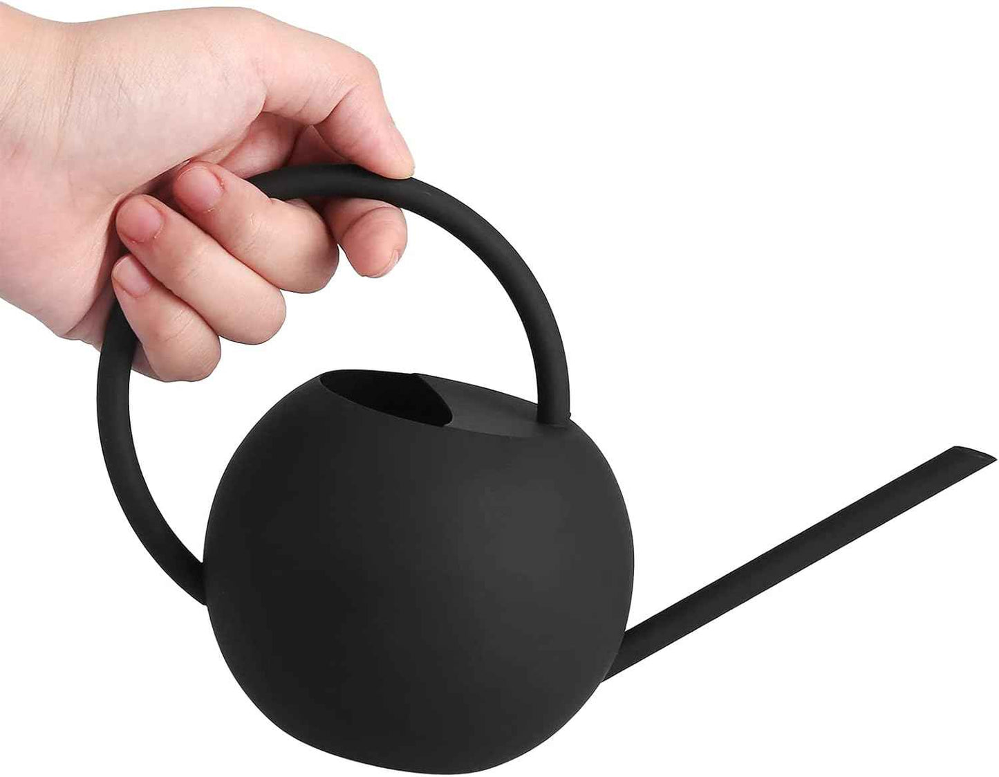 Long Spout Watering Can, 400Ml Stainless Steel Metal Watering Pot for Outdoor and Indoor Plants Decorative Black Colored Watering Can for Gardening Family Gardening