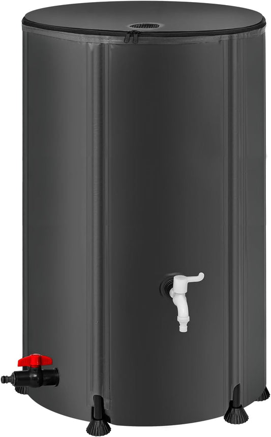 Collapsible Rain Barrel Water Storage Containers-100 Gallon Portable Rainwater Collect System Water Tank to Collect Rainwater from Gutter Downspout Water Catcher with Spigots,Filter＆Overflow Kits