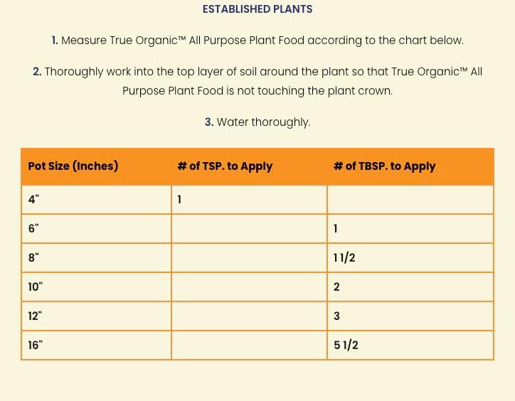 True Organic All Purpose Plant Food – Organic Fertilizer for Fruits, Vegetables, Flowers, and Herbs – 8lb Bag Covers 174 sq. ft.