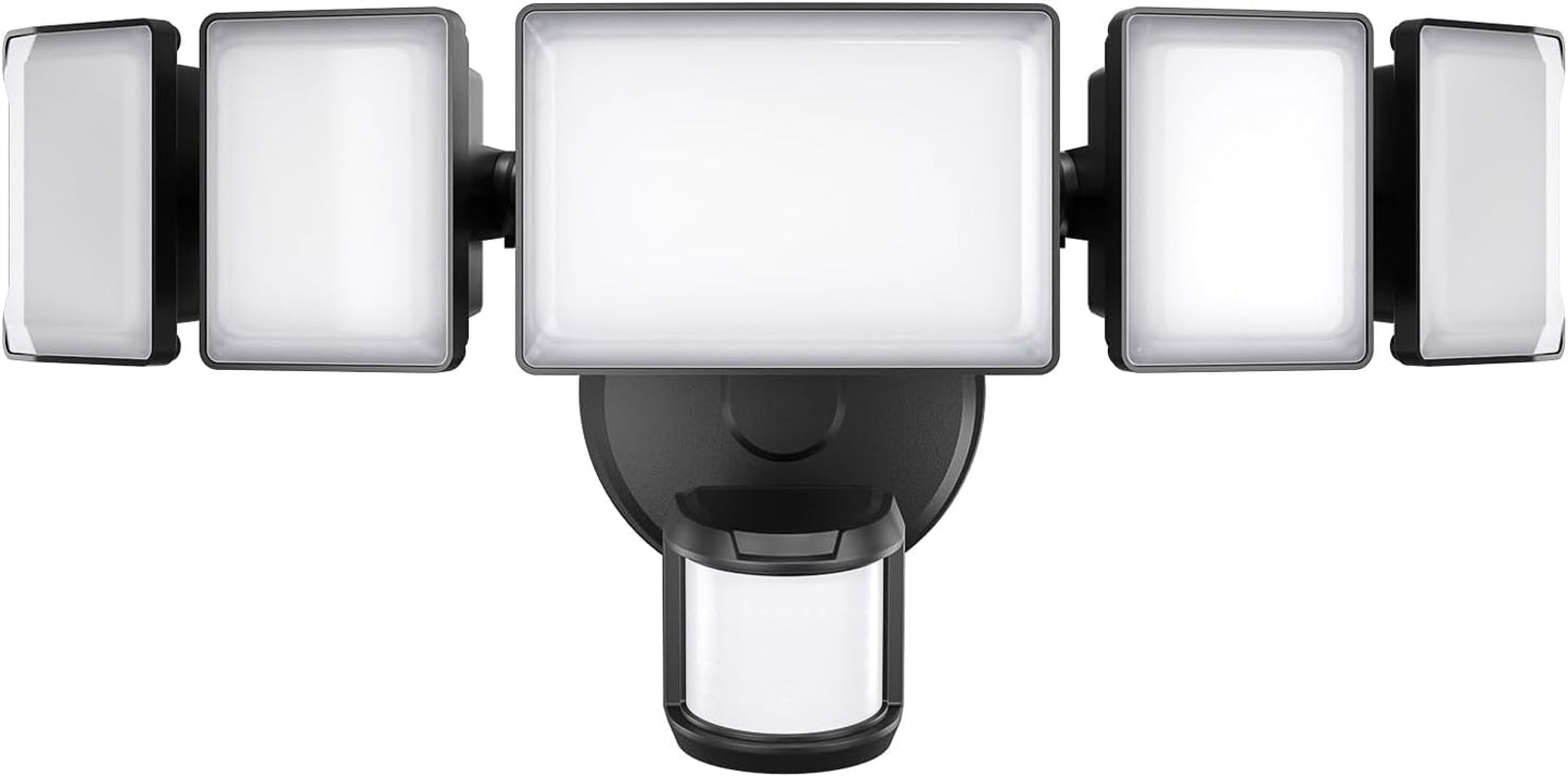 Olafus 100W Motion Sensor Outdoor Lights, 10000LM 6500K Daylight Flood Lights Outdoor Motion Sensor, Dusk to Dawn Outdoor Lighting, IP65 Waterproof Motion Detector Lights for Outside, Black