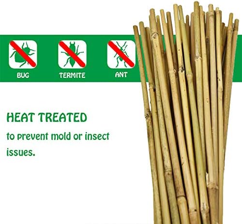 Mininfa Natural Bamboo Stakes 3 Feet, Eco-Friendly Garden Stakes, Plant Stakes Supports Climbing for Tomatoes, Trees, Beans, 25 Pack