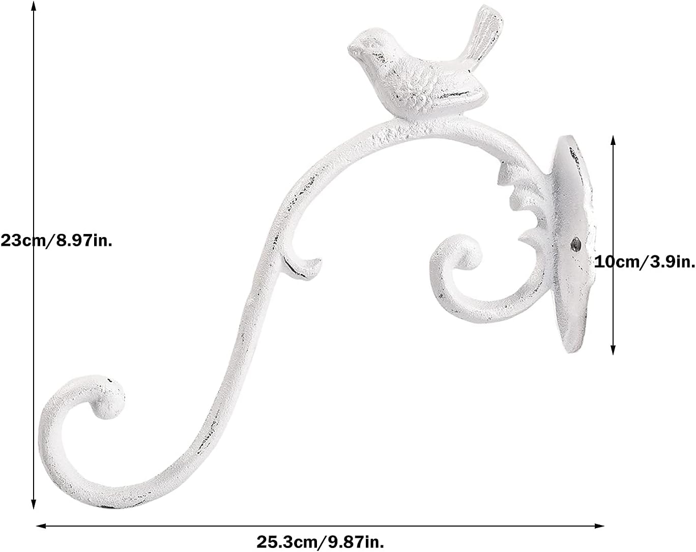Sungmor Cast Iron Wall Hanging Plant Bracket, 2 Pack 10 Inch Decorative Plant Hanger, Lovely Bird Metal Plant Hooks for Hanging Planters Lanterns Bird Feeders Wind Chimes