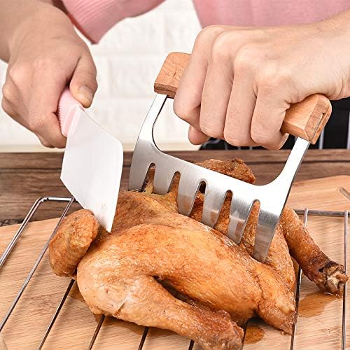 Meat Shredder Claws - Professional, Stainless Steel, Easy to Use, Lightweight, Heat Resistant Claws for Pulling, Shredding, Lifting and Serving Chicken, Turkey, Pork, Beef and Game - Lumora Garden