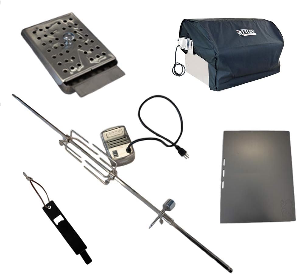 Lion Premium Grills 32-Inch Liquid Propane Grill L75000 with Single Side Burner, Eco Friendly Refrigerator, Door and Drawer Combo with 5 in 1 BBQ Tool Set Best of Backyard Gourmet Package Deal