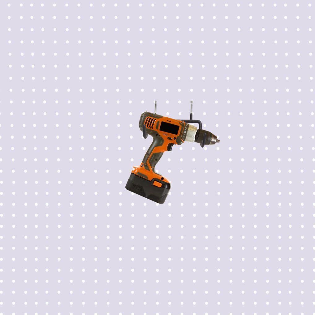 KINOMI 6 Pcs Heavy Duty Pegboard Drill Holder Power Tool Holder Pegboard Hooks with scratchproof Coating for Drills, Other Power Tools, Handheld Tools etc in Garages, Tool Sheds