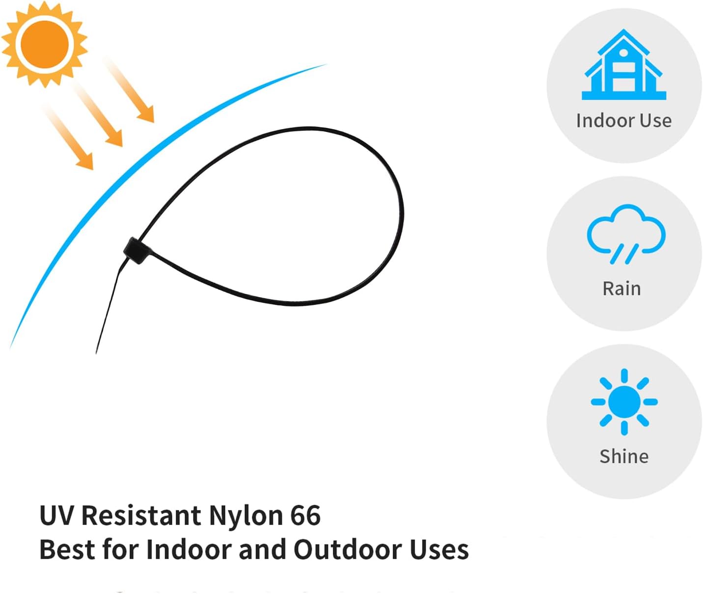 14 Inch Zip Ties Yellow 1000 PCS, 40 Lbs- Heavy Duty Tensile Strength, Nylon PA66 UV Resistant Cable Ties for Indoor and Outdoor Use - Ideal for object bundling and fastening