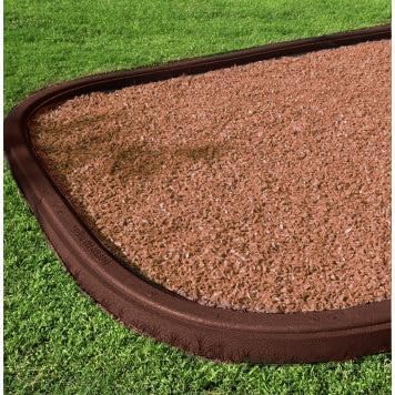 Playsafer Rubber Playground Border Edging Kit, 6' Flexible Heavy Duty Rubber Interlocking Playground Timber, No Dig Easy to Install (Neutral Brown, 4 Pack)