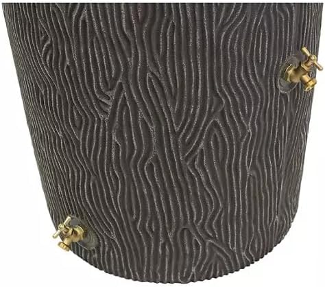 Impressions Bark 50-Gallon Rain Barrel, Wood Grain Design, Decorative Water Collection Tank (Oak)