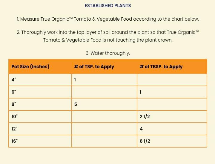 True Organic Tomato & Vegetable Food – Organic Fertilizer for Superior Harvests with 6% Calcium – 8lb Bag Covers 140 sq. ft.
