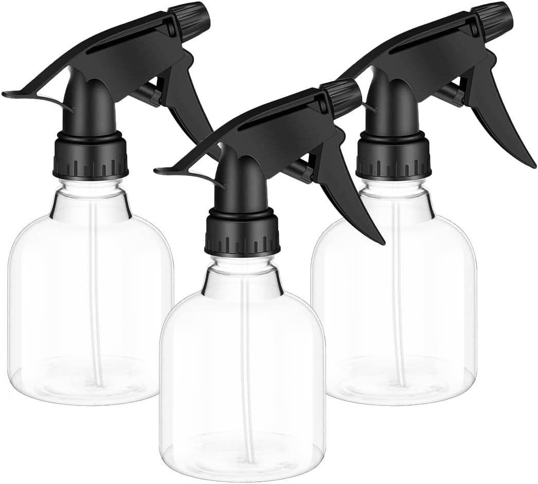 3 PCS Plastic Spray Bottles 8 oz Empty Spray Bottle with Adjustable Nozzle Mini Spray Bottle Liquid Sprayer for Kitchen Cleaning Water Plants