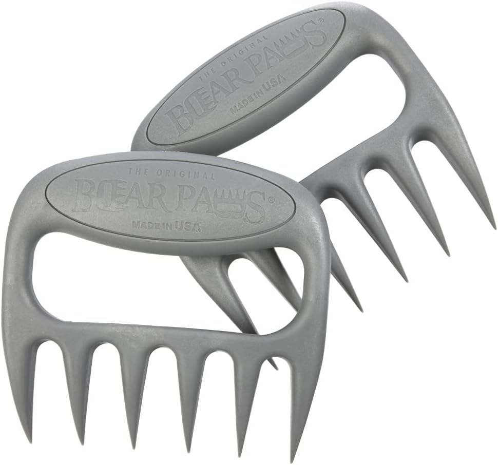 Bear Paws Meat Claws - The Original Meat Shredder Claws for Pulled Pork, USA Made - Easily Lift, Shred, Pull and Serve Pork, Chicken, Brisket and Turkey - Gift for Dad on Father's Day! (Gray) - Lumora Garden