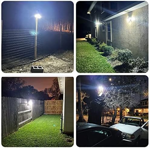 Solar Outdoor Lights, IP65 Waterproof Motion Sensor Outdoor Lights with Remote Control, 4 Heads Solar Flood Wall Lights for Outside Yard Pack of 2